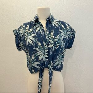 Rails button up tie front Hawaiian shirt XS